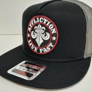 Lifestyle Affliction Patch Snapback Flat Bill Mesh Hat Cap Black MMA Crossfit
